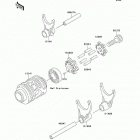 KX125 (KX125-L3) Валы и вилки переключения передач