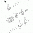 KDX250 (KDX250-D4) Gear change drum / shift forks
