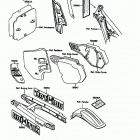 KX250 (KX250-G1) Наклейки предупреждения