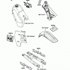 KX125 (KX125-F1) Наклейки предупреждения