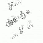 KX125 (KX125-F1) Валы и вилки переключения передач