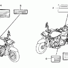 VTX1300R Caution labels @ marks