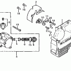 CB650C Left crankcase cover @ oil pump