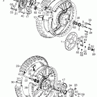 CR125M1 Front wheel @ rear wheel