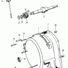 CB500K1 Right crankcase cover  @ kick spindle
