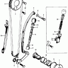 SL100K1 Cam chain tensioner @ oil filter screen