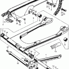 CB450K3 Swingarm @ drive chain @ case