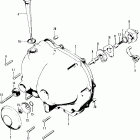 CT90K1 Right crankcase cover  @ clutch lifter