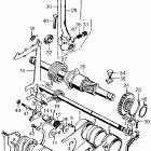 CB450K1 Gearshift drum @ kick starter @ gearshift spindle