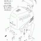 DF100 Крышка двигателя  (для моделей 2001-2002)