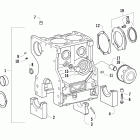 700 Diesel SD Crankcase, crankshaft support, and oil filter assemblies