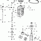 E10TVX4SIC 4-stroke, elec start, tiller, 25 in shaft, wht Cylinder head & crankshaft