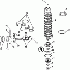 E150FCXSIF FFI, elec start, TNT, 25 in shaft, wht, cntr rotate Коленчатый вал , поршни