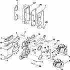 E40WRYSIR commercial, rope start, 25 in shaft Intake manifold & air silencer