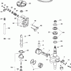 E6R4SIE 4-stroke, rope start, tiller, 15 in shaft Cylinder head & crankshaft
