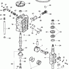 E8R4SIE 4-stroke, rope start, tiller, 15 in shaft Цилиндр & Картер