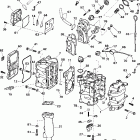 E8RL4SIE 4-stroke, rope start, tiller, 20 in shaft Cylinder head & crankshaft