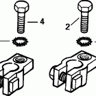 RE150FCSIF FFI, elec start, TNT, 25 in shaft, wht, cntr rotate Battery terminal kit