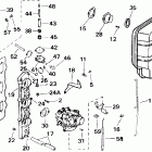 BE35ARSSM 3 Cyl, Rope Start, Tiller, 15 IN. shaft, N/A USA Впускной коллектор и глушитель