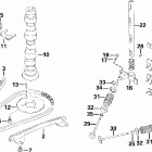 E25EL4SSS 4-Stroke, Elec. Start, 20 IN. shaft Camshaft & valve
