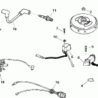 E3WRSSC Commercial, Rope Start, Tiller, 15 IN. shaft Armature plate & coil assembly