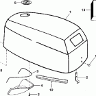 E6RL4SSB 4-Stroke, Rope Start, Tiller, 20 IN. Shaft КАПОТ ДВИГАТЕЛЯ