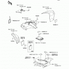 KFX450R  (KSF450-B8FA) Наклейки предупреждения