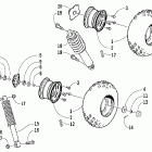 90 Y-12 Wheel, tire, and suspension assembly