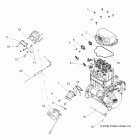 R10HR76AG/AR RANGER 6X6 800 EFI Engine, throttle body and valve cover
