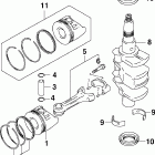 J10TE4SNF 4-Stroke, Tiller electric, Carburetor, White, 15 in., Коленчатый вал , поршни