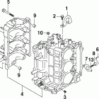 J40PL4SNF 4-Stroke, Remote, White, 20 in. shaft, Power Trim&Tilt Цилиндр & Картер