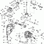 J100WPLSIF commercial, elec start, 20 in shaft Fuel bracket & components