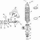 J175VCXSIF elec start, TNT, 25 in shaft, wht, cntr rotate Коленчатый вал & Поршень