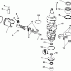 J25TEL3SIE elec start, tiller, 20 in shaft Коленчатый вал & Поршень