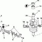 J25TELSIS elec start, tiller, 20 in shaft Коленчатый вал & Поршень