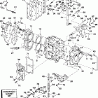 J25TESIS elec start, tiller, 15 in shaft Цилиндр & Картер