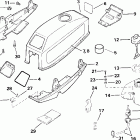 J2WRSIR Commercial, Rope Start, Tiller, 15 IN. shaft Motor cover - johnson / evinrude & intergral fuel tank