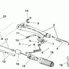 J30JRSIE jet drive, rope start, 15 in shaft Румпель