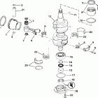 J40TPLSIF elec start, tiller, TNT, 20 in shaft Коленчатый вал & Поршень