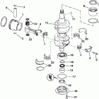 J55WRSIR commercial, rope start, 15 in shaft Коленчатый вал & Поршень