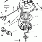 J5RSIM Rope Start, Tiller, 15 IN. shaft Ручной стартер