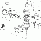 J70PLSIS elec start, TNT, 20 in shaft Коленчатый вал & Поршень