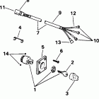 J40TTLEOD Ignition switch & cable - 40te, 40ttl