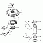 115 (6 CYL.) 6436123 AND UP Flywheel, starter motor and stator