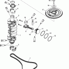 175 VERADO (4-STROKE)(4 CYL.) 1B227000 THRU 1B381711 Коленчатый вал, поршни и шатуны