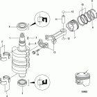 20 Carb(2CYL)(4-STROKE) 0R235168 & Up Коленчатый вал, поршни и шатуны