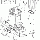 225 (3.0L EFI) 0G760300 THRU 0T408999 Корпус вертикального вала и выпускная труба