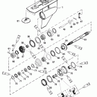 225 (DFI) 0G760300 THRU 0G960499 Корпус редуктора, вал гребного винта - обратное вращение