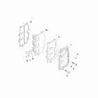 25 H.P. LIGHTNING (3 CYL.) (INTL. ONLY) 0E288000 AND UP Reed plate / manifold assembly