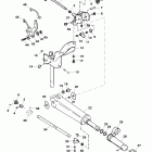 25 H.P. LIGHTNING (3 CYL.) (INTL. ONLY) 0E288000 AND UP Tiller handle & throttle linkage